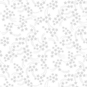 Best of Cream & Sugar 8930-01W White on White Shooting Stars by Studio E Fabrics, Image