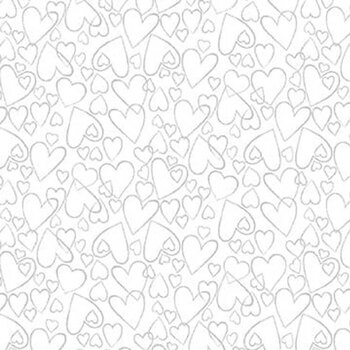 Best of Cream & Sugar 8937-01W White on White Hearts by Studio E Fabrics, Image