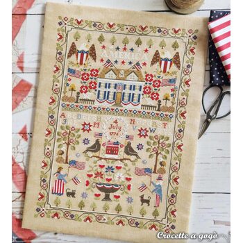 American Sampler Cross Stitch Pattern, Image