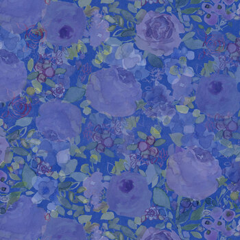 Fleur de Rose Y4760-90 Blue Night Bloom by Sue Zipkin for Clothworks, Image