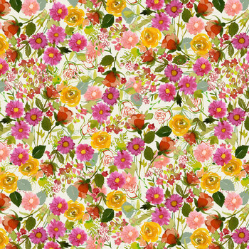 Fleur de Rose Y4764-55 Multi Dahlias by Sue Zipkin for Clothworks, Image