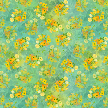 Fleur de Rose Y4768-110 Mint Abstract Floral by Sue Zipkin for Clothworks, Image