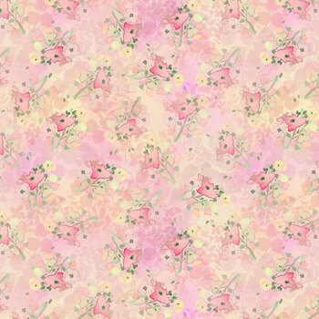 Fleur de Rose Y4768-132 Pale Pink Abstract Floral by Sue Zipkin for Clothworks, Image