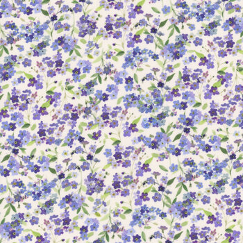 Fleur de Rose Y4769-2 Light Cream Forget-Me-Not by Sue Zipkin for Clothworks