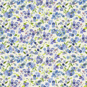 Fleur de Rose Y4769-2 Light Cream Forget-Me-Not by Sue Zipkin for Clothworks, Image