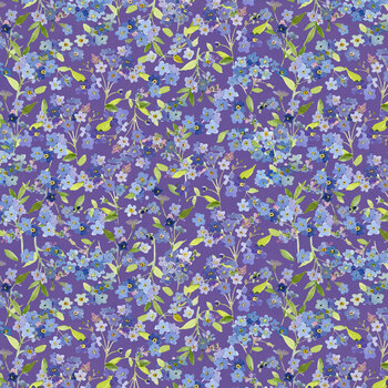 Fleur de Rose Y4769-27 Purple Forget-Me-Not by Sue Zipkin for Clothworks, Image