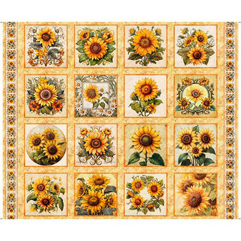 Sunflower Serenade 31801-S Maize by Morris Creative Group for Quilting Treasures Fabrics, Image