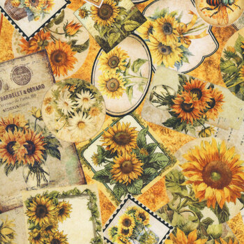 Sunflower Serenade 31802-O Orange by Morris Creative Group for Quilting Treasures Fabrics