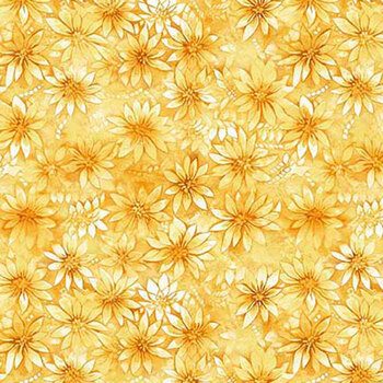 Sunflower Serenade 31807-O Melon by Morris Creative Group for Quilting Treasures Fabrics, Image