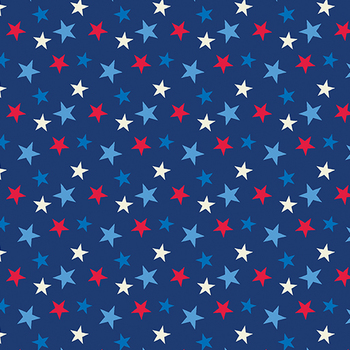 Celebrate the USA 15201-56 Navy Celebration Stars by Kanvas Studio for Benartex, Image