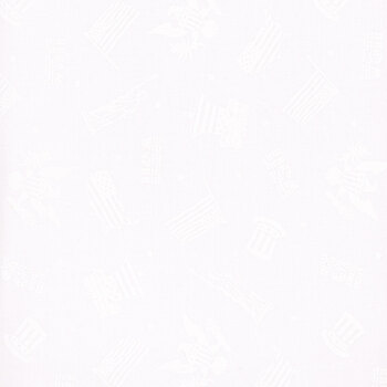 Essentials Strength & Honor 39204-100 White on White Patriotic Toss by Wilmington Prints, Image