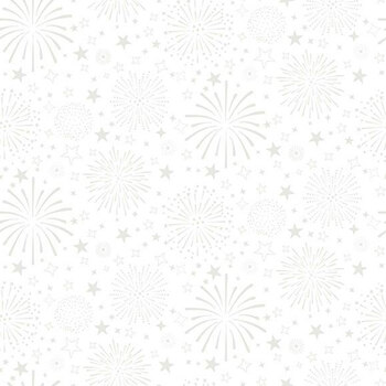 Essentials Strength & Honor 39205-100 White on White Fireworks by Wilmington Prints, Image