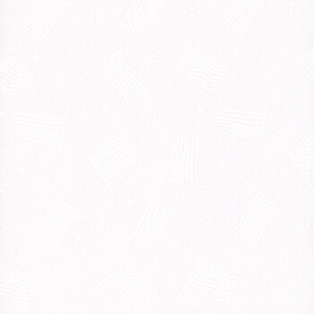 Essentials Strength & Honor 39207-100 White on White Flags by Wilmington Prints, Image