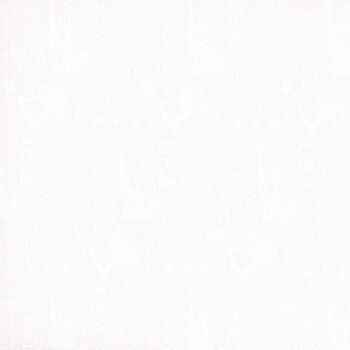 Essentials Strength & Honor 39209-100 White on White Words All Over by Wilmington Prints, Image