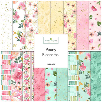 Peony Blossoms  Yardage by Lakeside Art Studio for Wilmington Prints, Image