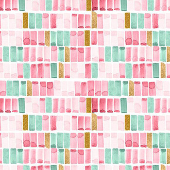 Peony Blossoms 34717-137 White/Pink Swatches by Lakeside Art Studio for Wilmington Prints, Image