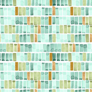 Peony Blossoms 34717-177 White/Teal Swatches by Lakeside Art Studio for Wilmington Prints, Image