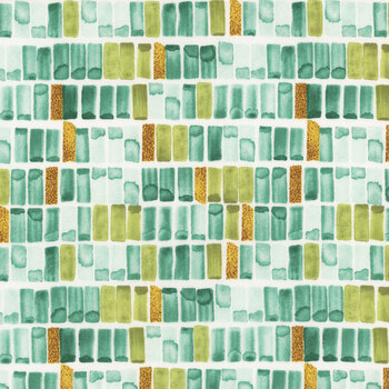 Peony Blossoms 34717-177 White/Teal Swatches by Lakeside Art Studio for Wilmington Prints, Image