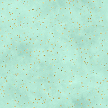 Peony Blossoms 34718-775 Teal Glitter Dots by Lakeside Art Studio for Wilmington Prints, Image