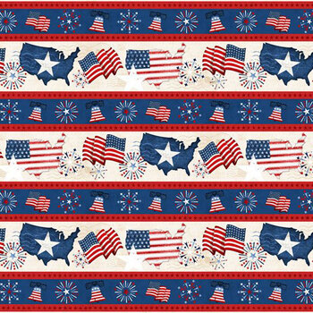 Founding Glory 49360-243 Multi Repeating Stripe by Jennifer Pugh for Wilmington Prints, Image
