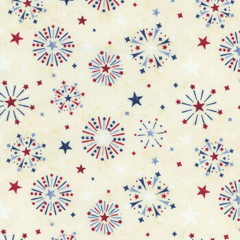 Founding Glory 49363-234 Cream Fireworks All Over by Jennifer Pugh for Wilmington Prints, Image