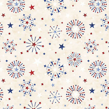 Founding Glory 49363-234 Cream Fireworks All Over by Jennifer Pugh for Wilmington Prints, Image