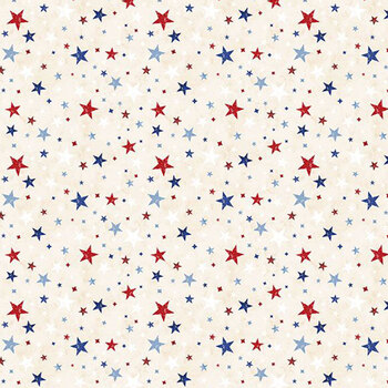 Founding Glory 49365-214 Cream Star Toss by Jennifer Pugh for Wilmington Prints, Image
