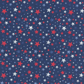 Founding Glory 49365-414 Navy Star Toss by Jennifer Pugh for Wilmington Prints, Image