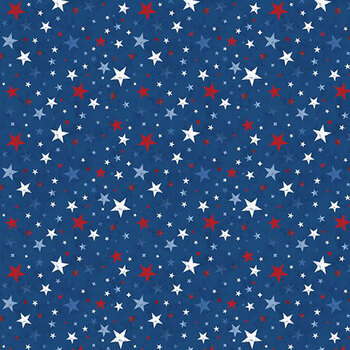 Founding Glory 49365-414 Navy Star Toss by Jennifer Pugh for Wilmington Prints, Image