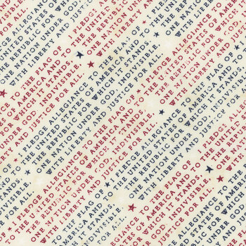 Founding Glory 49367-243 Cream Pledge of Allegiance by Jennifer Pugh for Wilmington Prints, Image