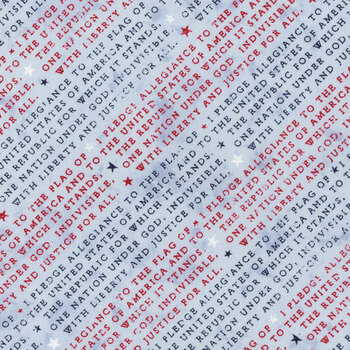 Founding Glory 49367-443 Medium Blue Pledge of Allegiance by Jennifer Pugh for Wilmington Prints, Image