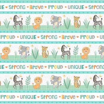 Safari Snuggles 42027-178 Multi Repeating Stripe by Jenny Faw for Wilmington Prints, Image