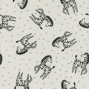 Safari Snuggles 42031-991 Gray Zebra Toss by Jenny Faw for Wilmington Prints, Image