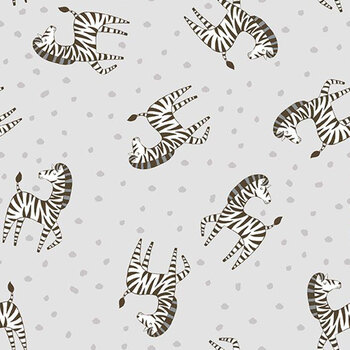 Safari Snuggles 42031-991 Gray Zebra Toss by Jenny Faw for Wilmington Prints, Image
