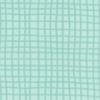 Safari Snuggles 42034-747 Teal Grid by Jenny Faw for Wilmington Prints, Image
