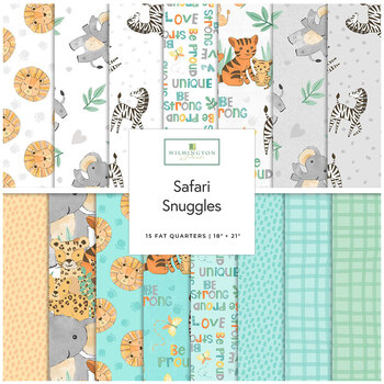 Safari Snuggles  15 FQ Set by Jenny Faw for Wilmington Prints, Image