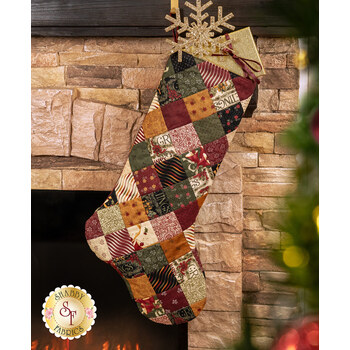  Fast Fusible Patchwork Large Stocking Kit - A Vintage Christmas, Image