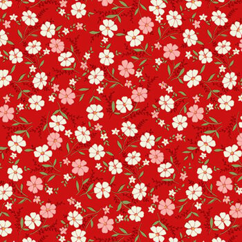 Aunt Grace Loves U R351822D-RED Floral by Judie Rothermel for Marcus Fabrics, Image