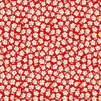 Aunt Grace Loves U R351823D-RED Packed Flowers by Judie Rothermel for Marcus Fabrics, Image