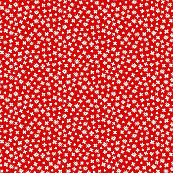 Aunt Grace Loves U R351826D-RED Hearts and Flowers by Judie Rothermel for Marcus Fabrics, Image