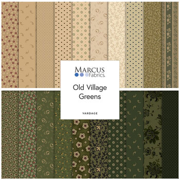 Old Village Greens  Yardage by Pam Buda for Marcus Fabrics, Image