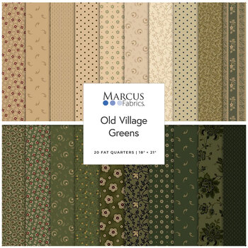 Old Village Greens  20 FQ Set by Pam Buda for Marcus Fabrics, Image
