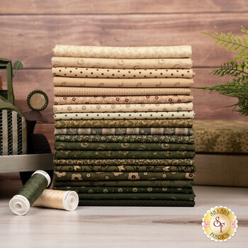 Old Village Greens  Fat Quarter Bundle Pam Buda for Marcus Fabrics, Image
