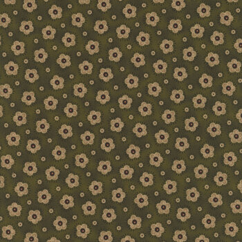 Old Village Greens R171782D-HUNTER Happy Blooms by Pam Buda for Marcus Fabrics, Image