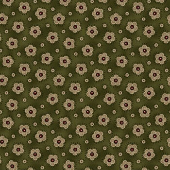 Old Village Greens R171782D-HUNTER Happy Blooms by Pam Buda for Marcus Fabrics, Image