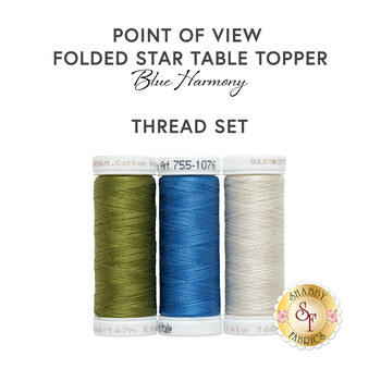  Point of View Folded Star Table Topper - Blue Harmony - 3pc Thread Set, Image