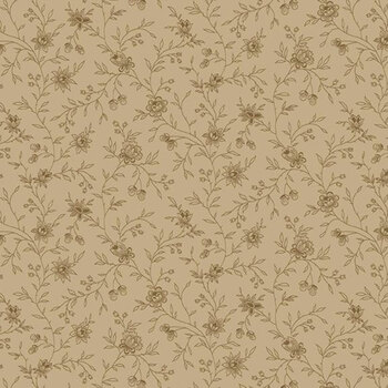 Prairie Backgrounds II R171832D-KHAKI Strewn Flowers by Pam Buda for Marcus Fabrics, Image