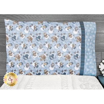 Magic Pillowcase Kit - Snow Much Fun Flannel - Standard Size - Light Blue, Image
