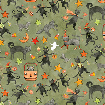 Spooky C17572-GREEN by Teresa Kogut for Riley Blake Designs, Image