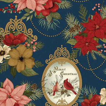 Christmas Greetings CD17660-NAVY by Sandy Gervais for Riley Blake Designs, Image
